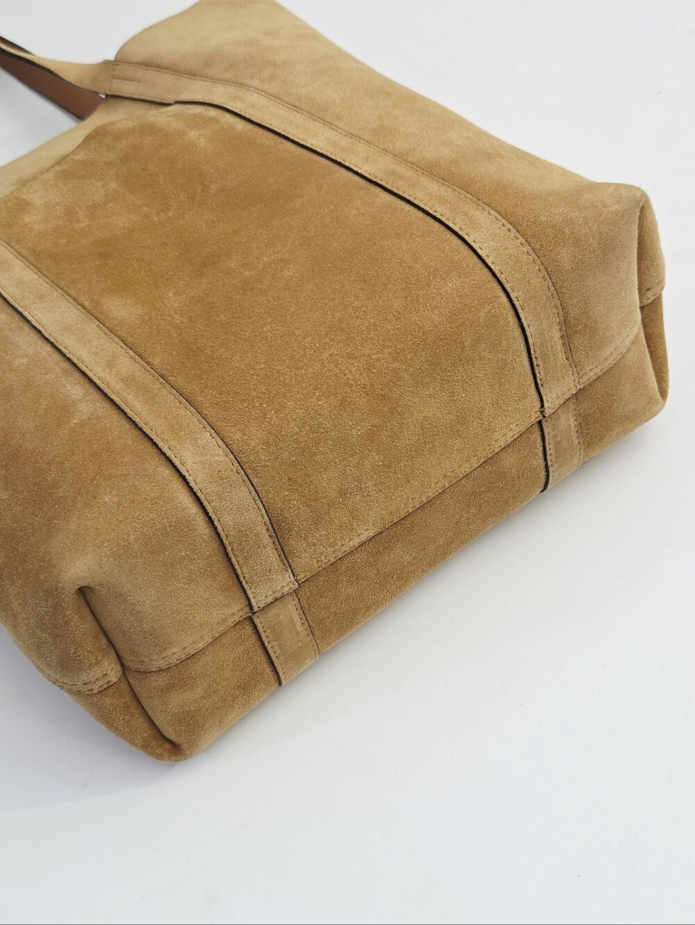 EXCELLENT SEZANE THE TOTE LE CABAS BAG - CAMEL SUEDE - Picture 14 of 14